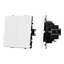 Фото #1 товара Механизм выключателя двухклавишный проходной SWT-NOBE-MKP2-SFPL-WH (230V, 10A) (Arlight, -)