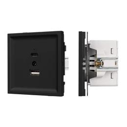 Фото #1 товара Механизм USB розетки SCT-TENDO-MUAC-SFPL-BK (5V, 3A, QC3) (Arlight, -)