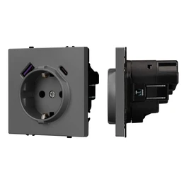 Фото #1 товара Механизм розетки с USB зарядкой SCT-NOBE-MUAC-SFPL-GR (230V, 16A) (Arlight, -)