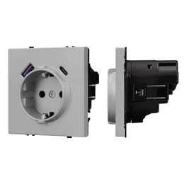 Фото #1 товара Механизм розетки с USB зарядкой SCT-NOBE-MUAC-SFPL-IS (230V, 16A) (Arlight, Никель)