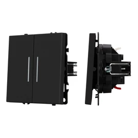 Фото #1 товара Механизм выключателя двухклавишный проходной LED SWT-NOBE-MKP2-SFPL-L-BK (230V, 10A) (Arlight, -)
