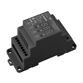 Фото #1 товара INTELLIGENT ARLIGHT Диммер SMART-DALI-104-62-ADDR-RGBW-DT6/DT8-PD-DIN Black (12-48V, 4x5А) (IARL, IP20 Пластик, 5 лет)