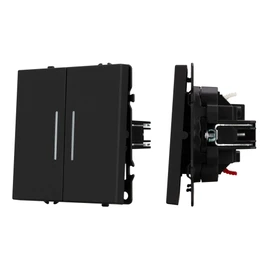 Фото #1 товара Механизм выключателя двухклавишный непроходной LED SWT-NOBE-MK02-SFPL-L-BK (230V, 10A) (Arlight, -)