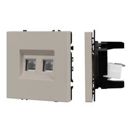 Фото #1 товара Механизм сдвоенной компьютерной розетки SCT-NOBE-MPC2-SFPL-CA (RJ-45, CAT6) (Arlight, Кашемир)