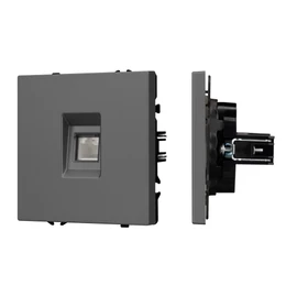 Фото #1 товара Механизм компьютерной розетки SCT-NOBE-MPC1-SFPL-GR (RJ-45, CAT6) (Arlight, -)