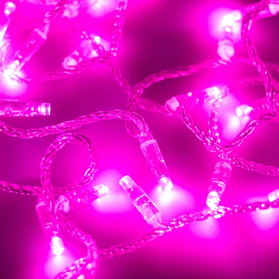 Фото #1 товара Светодиодная гирлянда ARD-STRING-CLASSIC-10000-CLEAR-100LED-FLASH PINK (230V, 7W) (Ardecoled, IP65)