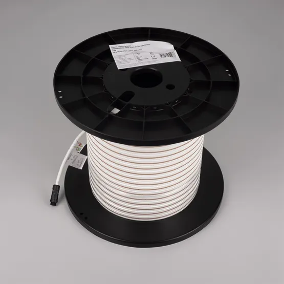 Фото #4 товара Светодиодная лента герметичная MOONLIGHT-PRO-TOP-X320-13x12mm 48V White6000 (9.6 W/m, IP67, 30m, wire x2) (Arlight, Вывод боковой, 7 лет)