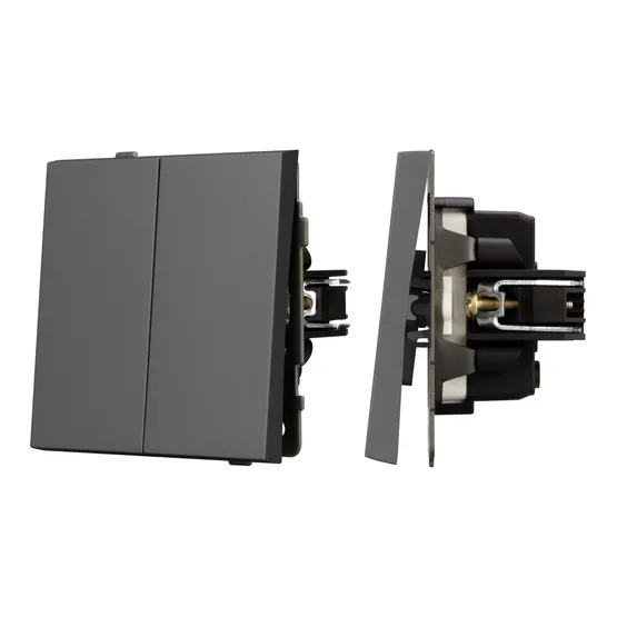 Фото #1 товара Механизм выключателя управления шторами SWT-TENDO-MKR2-SFPL-GR (230V, 10A) (Arlight, Матовый графитовый)