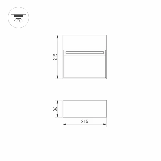 Фото #4 товара Светильник LGD-TRACE-S215x215-8W Warm3000 (GR, 60 deg, 230V) (Arlight, IP65 Металл, 3 года)