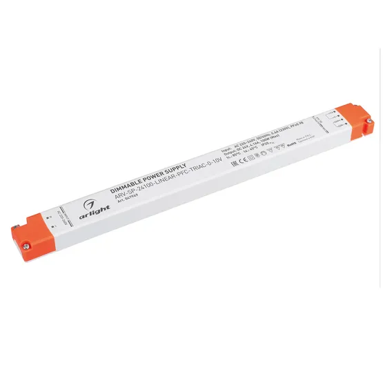 Фото #1 товара Блок питания ARV-SP-24100-LINEAR-PFC-TRIAC-0-10V (24V, 4.16A, 100W) (Arlight, IP20 Пластик, 5 лет)