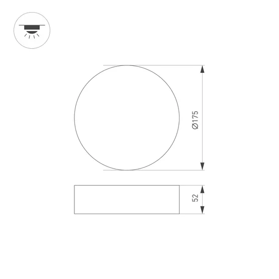 Фото #6 товара Светильник SP-RONDO-R175-16W Warm3000 (WH, 120 deg, 230V) (Arlight, IP40 Металл, 3 года)