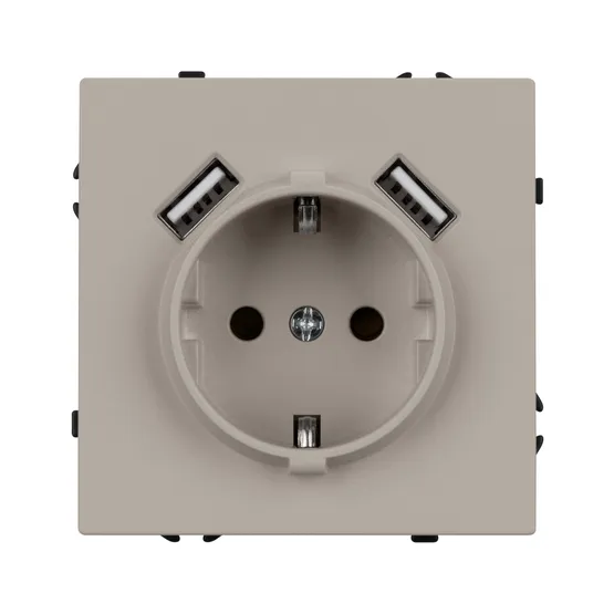 Фото #2 товара Механизм розетки с USB зарядкой SCT-NOBE-MUAA-SFPL-CA (230V, 16A) (Arlight, Кашемир)