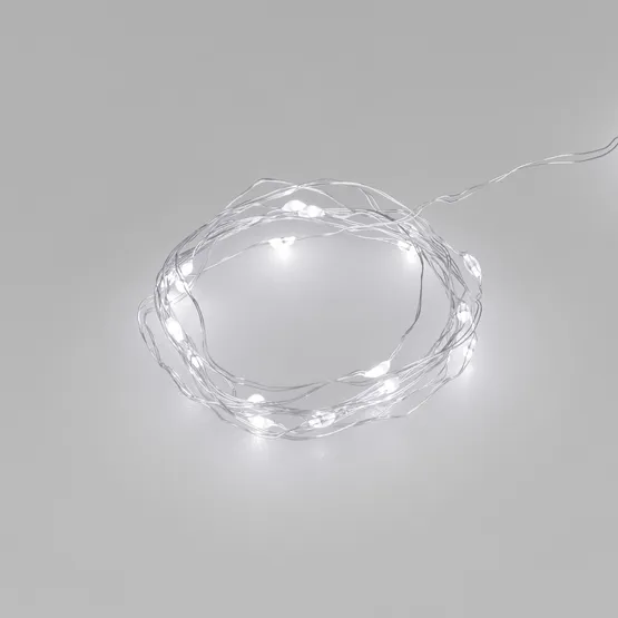 Фото товара Светодиодная гирлянда ARD-DEW-HOME-2000-CLEAR-20LED-STD White6000 (1.5V, Battery Pack, Cork) (Ardecoled, IP20)