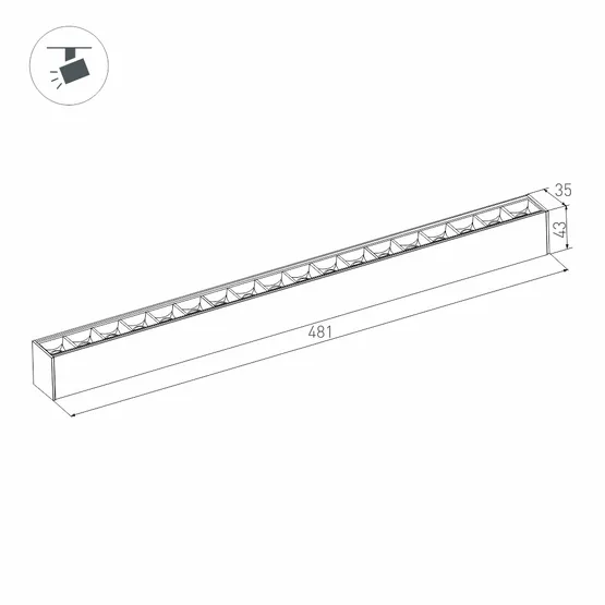 Фото #4 товара Светильник MAG-LASER-45-L480-27W Warm3000 (BK, 36 deg, 24V) (Arlight, IP20 Металл, 3 года)