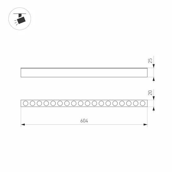 Фото #4 товара Светильник MAG-DOTS-25-L600-18W Warm3000 (BK, 30 deg, 24V, DALI) (Arlight, IP20 Металл, 3 года)