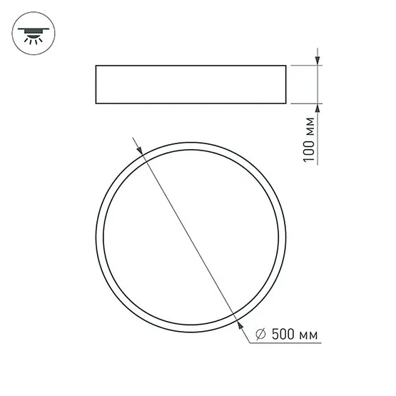 Фото #5 товара Светильник SP-TOR-PILL-PRISM-R500-35W Warm3000 (BK, 100 deg, 230V) (Arlight, IP20 Металл, 3 года)