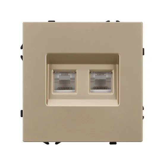 Фото #2 товара Механизм сдвоенной компьютерной розетки SCT-NOBE-MPC2-SFPL-GD (RJ-45, CAT6) (Arlight, -)