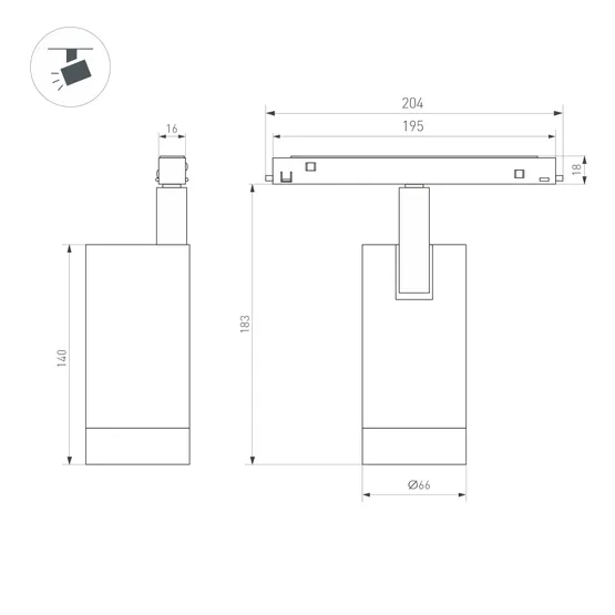 Фото #3 товара Светильник MAG-ORIENT-SPOT-R65-20W Warm3000 (WH, 24 deg, 48V, DALI) (Arlight, IP20 Металл, 5 лет)