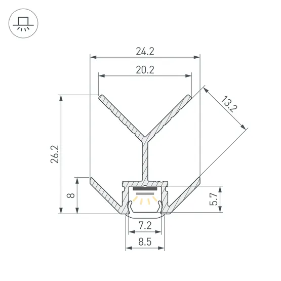 Фото #2 товара Профиль PIK-F-EXT-2000 (Arlight, Алюминий)