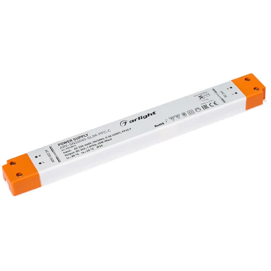 Фото товара Блок питания ARV-SN24045-SLIM-PFC-C (24V, 1.87A, 45W) (Arlight, IP20 Пластик, 3 года)