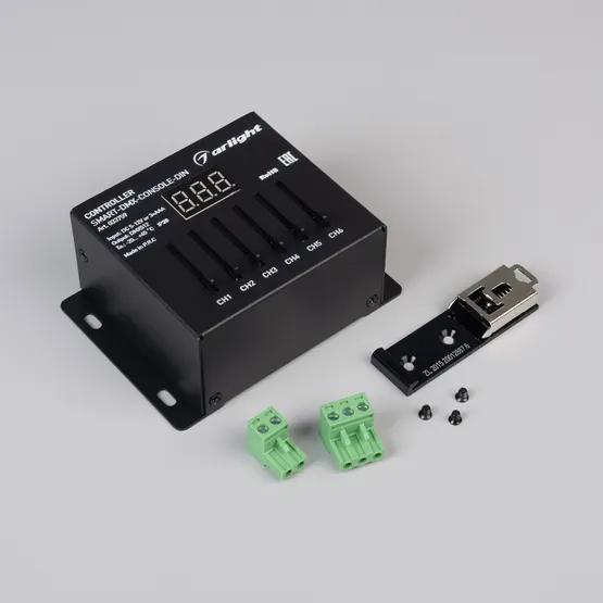 Фото #3 товара Контроллер SMART-DMX-CONSOLE-DIN (5-12V, 6CH, XLR3) (Arlight, IP20 Металл, 5 лет)