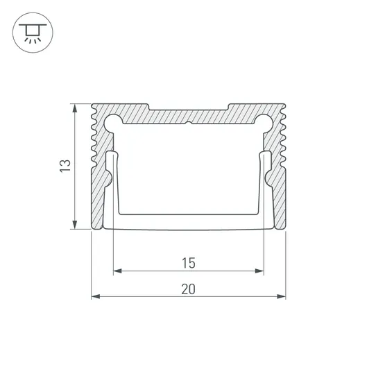 Фото #3 товара Профиль SL-SLIM20-H13-2000 ANOD (Arlight, Алюминий)