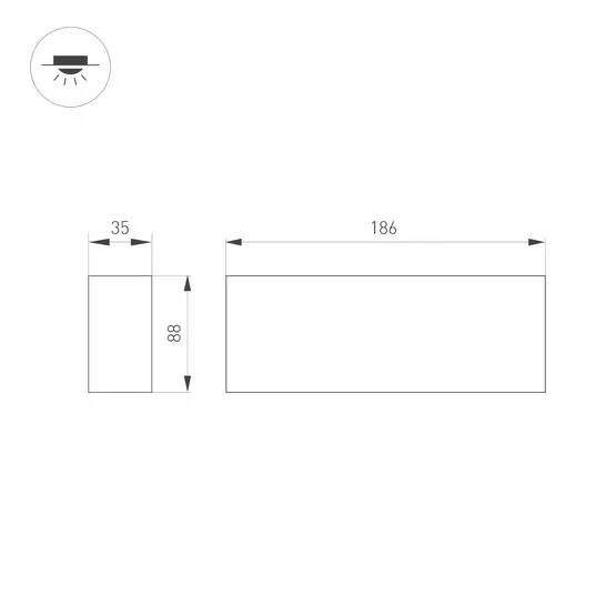 Фото #4 товара Светильник SP-ORIENT-SURFACE-TC-S186x35-15W Warm3000 (BK, 30 deg, 230V) (Arlight, IP20 Металл, 5 лет)