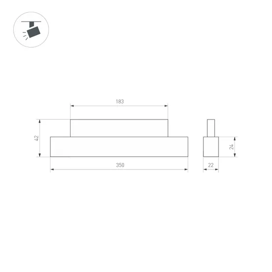 Фото #2 товара Светильник MAG-ORIENT-FLAT-L350-12W Day4000 (WH, 80 deg, 48V) (Arlight, IP20 Металл, 5 лет)