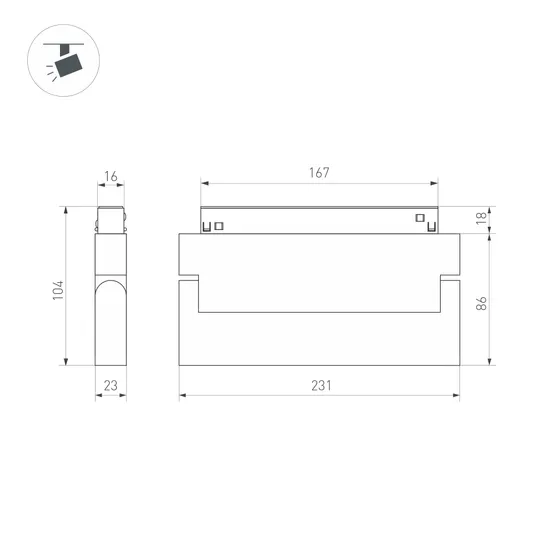 Фото #5 товара Светильник MAG-ORIENT-LASER-FOLD-S230-12W Warm3000 (WH, 30 deg, 48V, DALI) (Arlight, IP20 Металл, 5 лет)