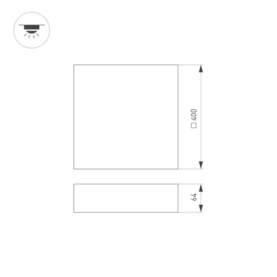 Фото #5 товара Светильник SP-QUADRO-S400x400-40W Day4000 (WH, 120 deg, 230V) (Arlight, IP40 Металл, 3 года)