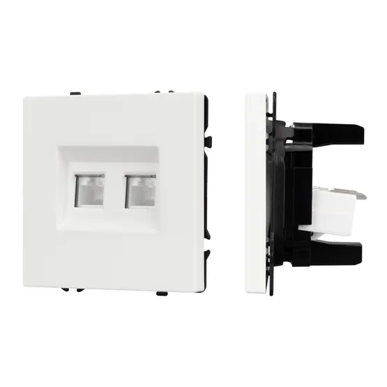 Фото #1 товара Механизм сдвоенной компьютерной розетки SCT-NOBE-MPC2-SFPL-WH (RJ-45, CAT6) (Arlight, -)