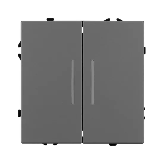 Фото #2 товара Механизм выключателя двухклавишный непроходной LED SWT-NOBE-MK02-SFPL-L-GR (230V, 10A) (Arlight, -)