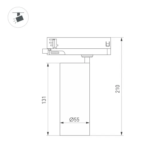 Фото #2 товара Светильник LGD-SILMA-4TR-R55-4W Warm3000 (BK, 4 deg, 230V) (Arlight, IP20 Металл, 5 лет)