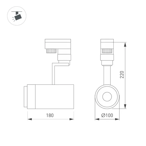 Фото #5 товара Светильник LGD-ZEUS-4TR-R100-30W Warm (BK, 20-60 deg) (Arlight, IP20 Металл, 3 года)