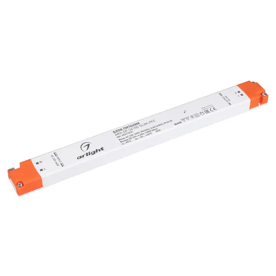 Фото товара Блок питания ARV-SP-24150-SLIM-PFC (24V, 6,25A, 150W) (Arlight, IP20 Пластик, 5 лет)