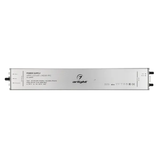 Фото #2 товара Блок питания ARPV-LG24400-LINEAR-PFC (24V, 16.6A, 400W) (Arlight, IP67 Металл, 5 лет)