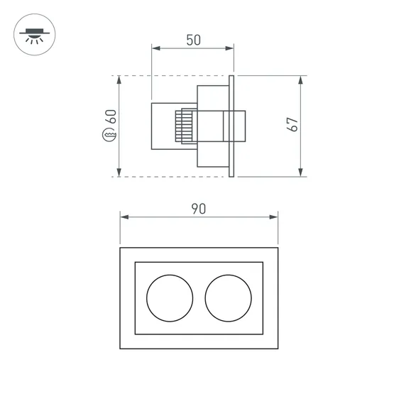 Фото #6 товара Светильник MS-ORIENT-BUILT-TURN-TC-S67x90-5W Warm3000 (BK-BK, 30 deg, 230V) (Arlight, IP20 Металл, 5 лет)