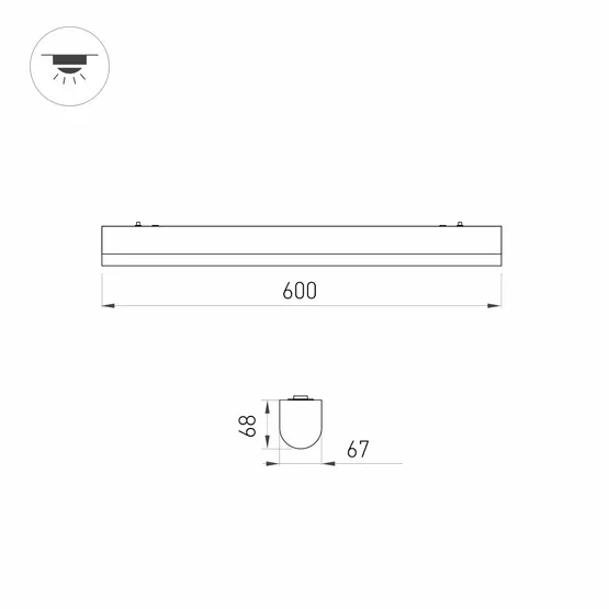 Фото #4 товара Светильник ALT-LARGO-600-15W Warm3000 (WH, 120 deg, 230V) (Arlight, IP65 Пластик, 5 лет)