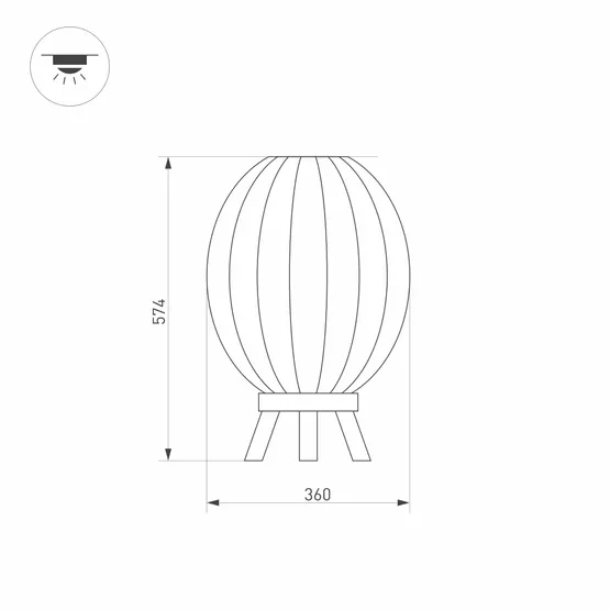 Фото #3 товара Светильник LGD-PEARL-BOLL-H574-12W Warm3000 (GR, 164 deg, 230V) (Arlight, IP65 Металл, 3 года)