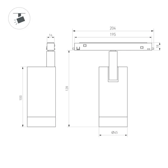 Фото #3 товара Светильник MAG-ORIENT-SPOT-R45-9W Warm2700 (BK, 24 deg, 48V) (Arlight, IP20 Металл, 5 лет)