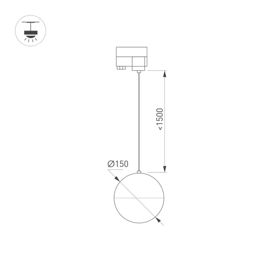 Фото #4 товара Светильник LGD-EMISFERO-TRACK-HANG-2TR-R150-11W Warm3000 (GD, 170 deg, 230V) (Arlight, IP20 Металл, 3 года)