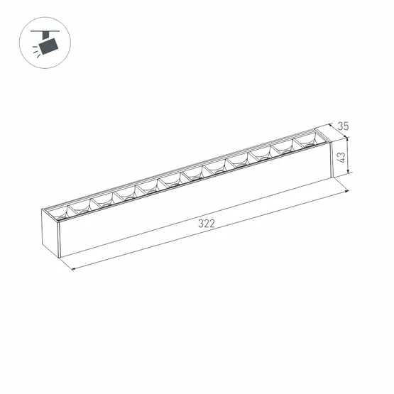 Фото #7 товара Светильник MAG-LASER-45-L320-12W Warm3000 (BK, 15 deg, 24V) (Arlight, IP20 Металл, 3 года)