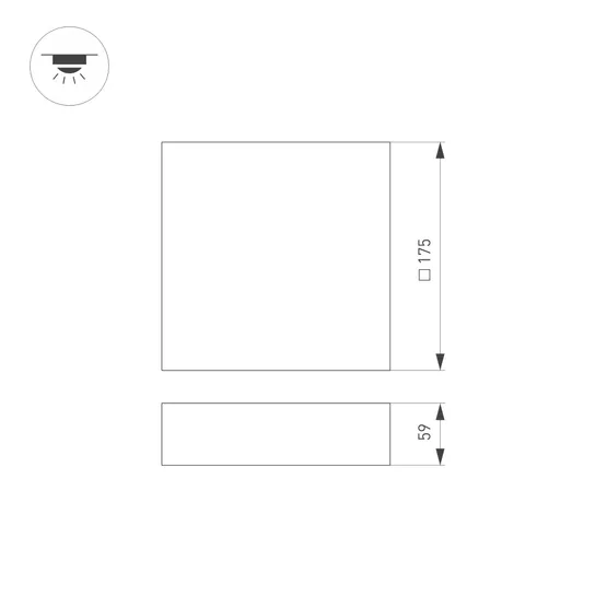 Фото #4 товара Светильник SP-QUADRO-S175x175-16W Warm3000 (WH, 120 deg, 230V) (Arlight, IP40 Металл, 3 года)