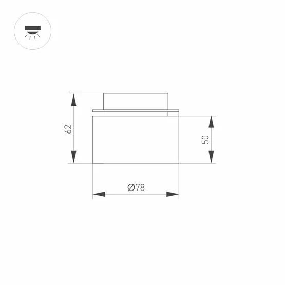 Фото #2 товара Модуль светодиодный PLURIO-LAMP-R77-9W Warm3000 (BK, 36 deg, 2-2, 38V, 200mA) (Arlight, Металл)