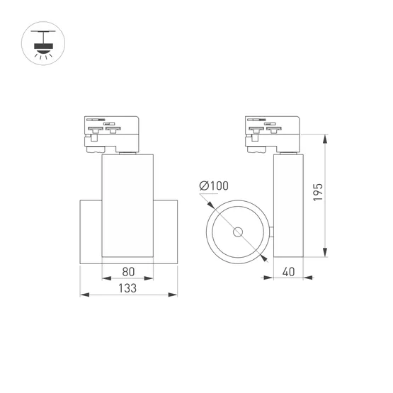 Фото #5 товара Светильник LGD-ARES-4TR-R100-40W Warm3000 (BK, 24 deg) (Arlight, IP20 Металл, 3 года)