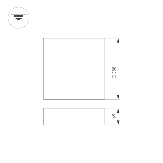 Фото #6 товара Светильник SP-QUADRO-S350x350-30W Day4000 (WH, 120 deg, 230V) (Arlight, IP40 Металл, 3 года)