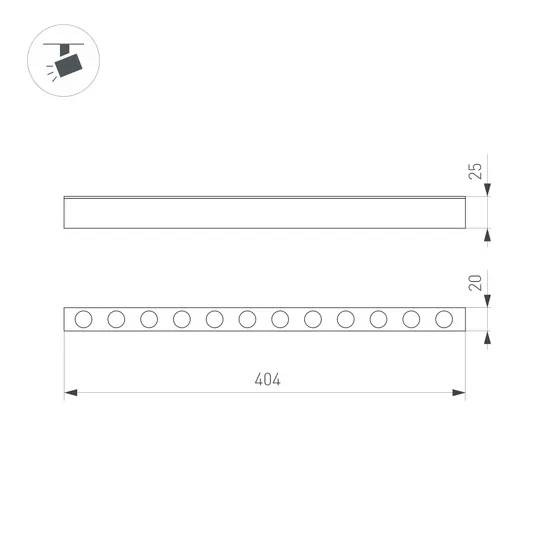 Фото #8 товара Светильник MAG-DOTS-25-L400-12W Warm3000 (BK, 30 deg, 24V) (Arlight, IP20 Металл, 3 года)