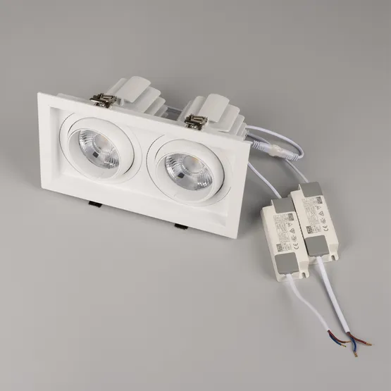 Фото #2 товара Светильник MS-VORTEX-BUILT-S250x140-2x30W Warm3000 (WH-WH, 17 deg, 230V) (Arlight, IP20 Металл, 5 лет)