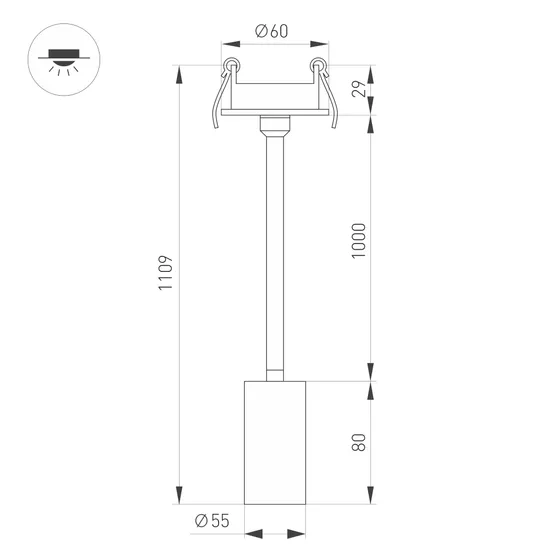 Фото #4 товара Светильник LGD-PERISCOPE-R55-9W Warm3000 (WH, 24 deg, 230V) (Arlight, IP40 Металл, 5 лет)