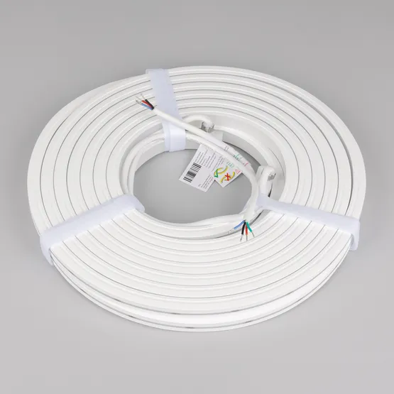 Фото #6 товара Светодиодная лента герметичная MOONLIGHT-PRO-TOP-X360-13x12mm 24V RGB (12 W/m, IP67, 10m, wire x2) (Arlight, Вывод боковой, 5 лет)